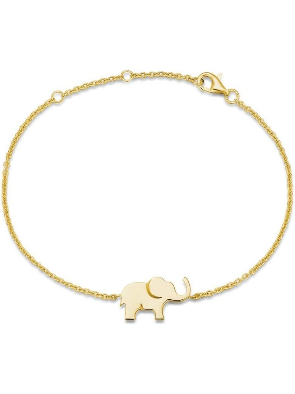 Sterling Silver Lucky Elephant Charm Bracelet - Mini Family Link Jewelry Gift